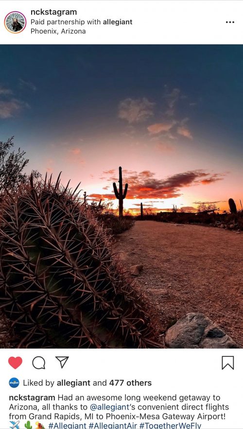 Allegiant-Air-Hospitality-Tourism-Digital-Social-Media-Influencer